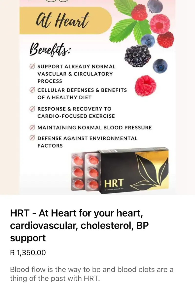 HRT At Heart cardiovascular and cholesterol supplement