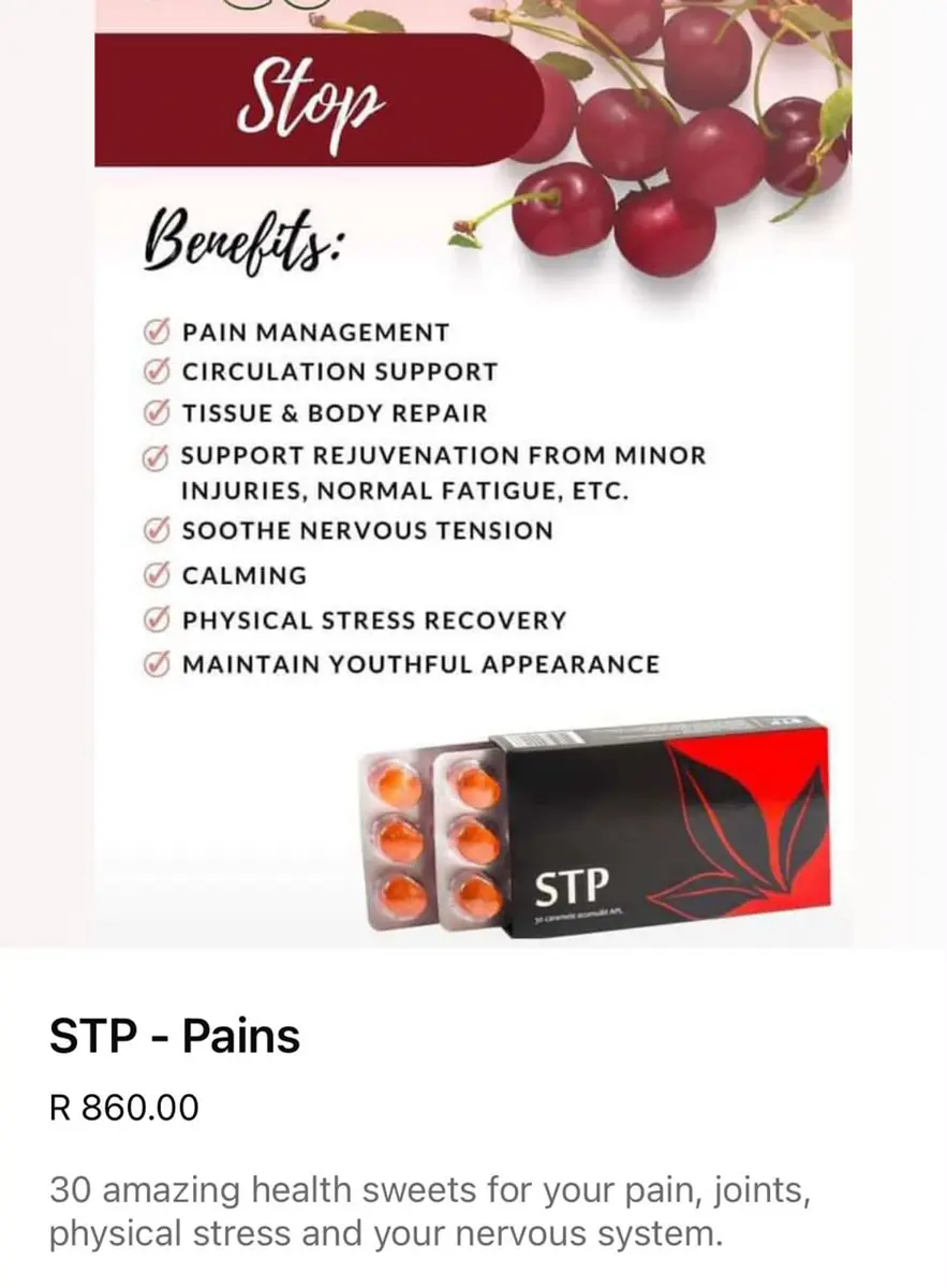 STP Stop pain relief health sweets