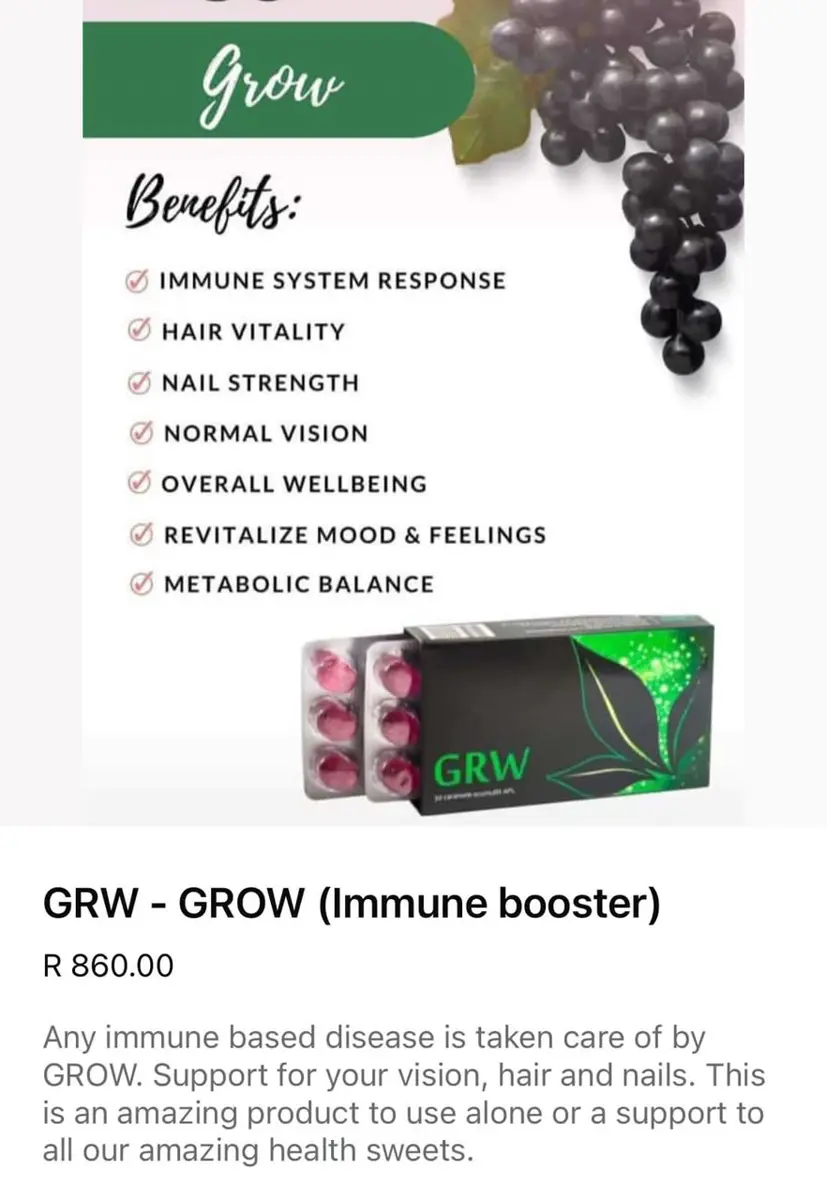 GRW Grow immune booster supplement
